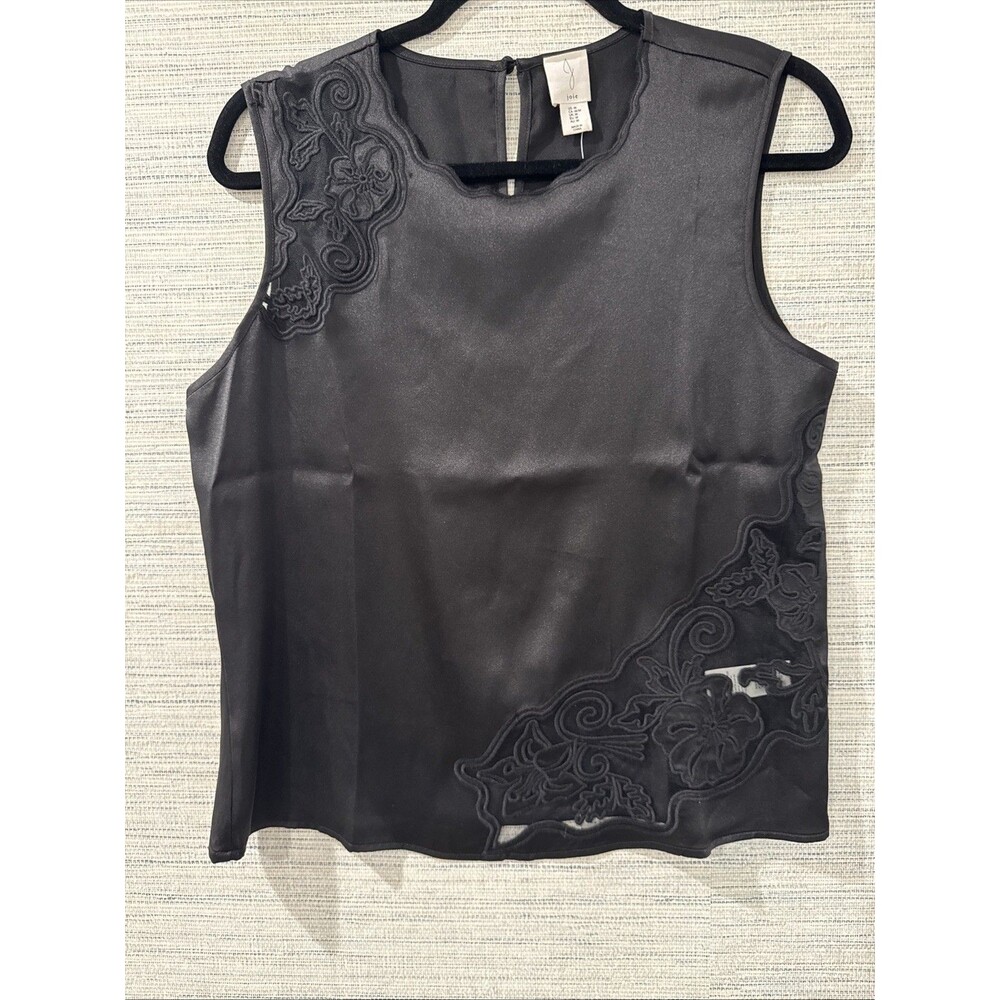 Joie Women's Sleeveless Lace And Embroidered Blouse Medium